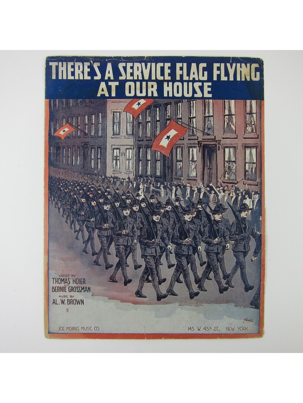 Sheet Music Theres A Service Flag Flying At Our House Patriotic WWI Antique 1917